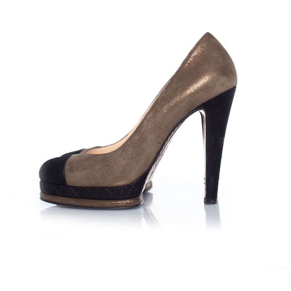 Chanel Suede Platform Heels - image 2